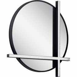 Elan 84163 Kemena Contemporary Matte Black LED Wall Mirror