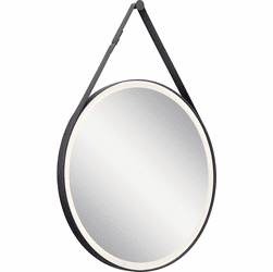 Elan 86000MBK Martell Contemporary Matte Black LED Wall Mirror
