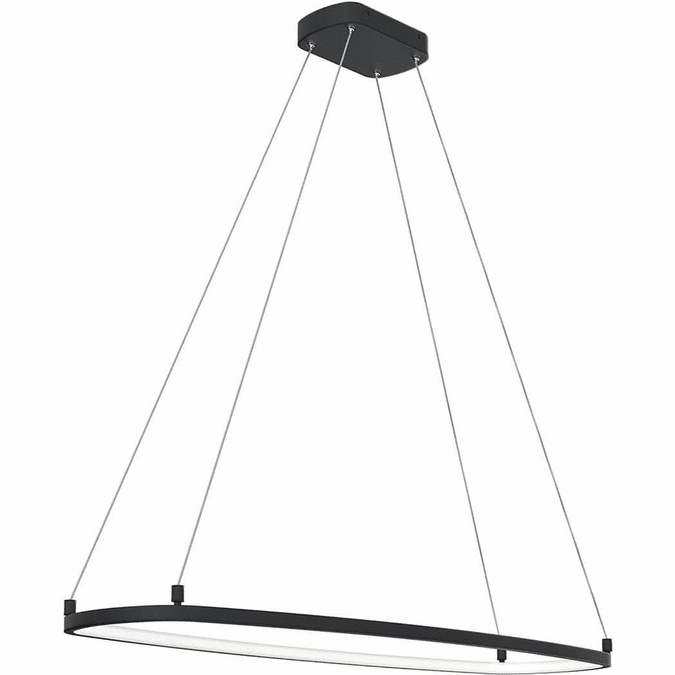 Elan Lighting 84312MBK Koloa Contemporary Matte Black LED Island Light