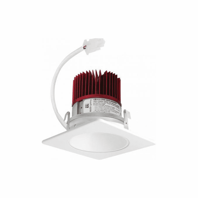 Elco E424C12 Cedar System Contemporary 4 inch Light Engine with Square Baffle LED Down Light - 1250 Lumens