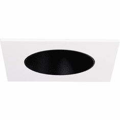 Elco EKCL2518B Pex Contemporary Black w/ White Ring 2 Inch Canless Square Deep Reflector Pot Light