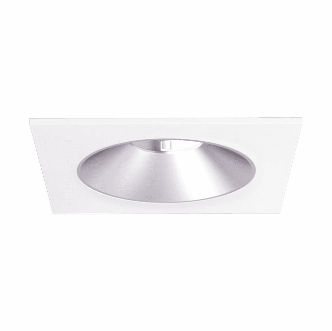 Elco EKCL4216H Pex Contemporary Haze w/ White Trim 4 Inch Canless Square Shallow Reflector Recessed Ceiling Light