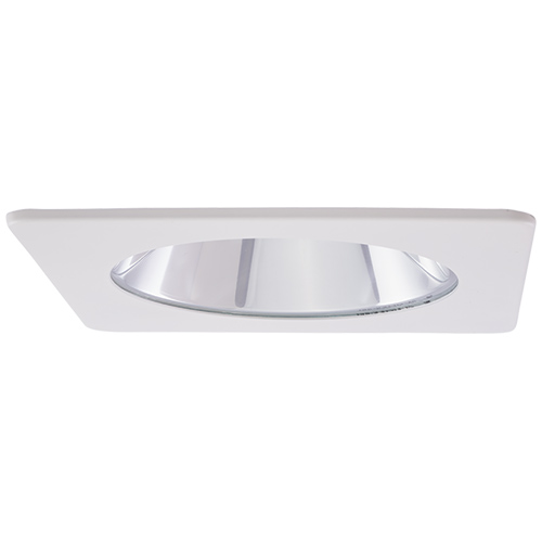 Elco EL2411W Contemporary White / Chrome 4" Reflector Square Shower