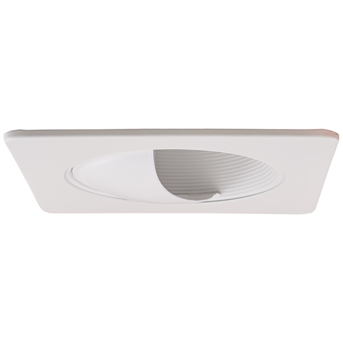 Elco EL2495W Modern White 4" Wall Wash Recessed Lighting Baffle Square
