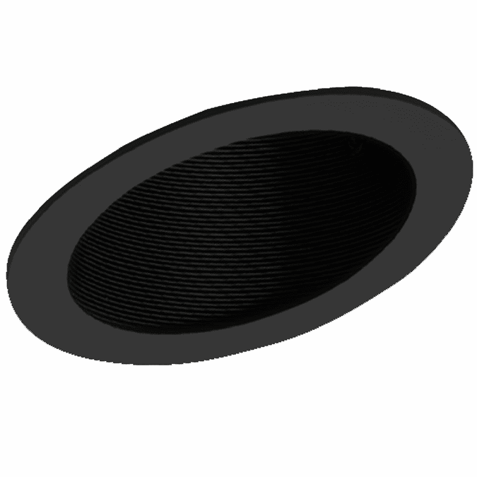 Elco EL622KBB Contemporary All Black Medium Base 6" Sloped Recessed Light Phelonic Baffle w/ Adjustable Lamp Holder Ceiling Recessed Light