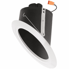 Elco EL763CT5B Modern Black w/White Ring Recessed LED Lighting 15W 6 Inch Super Sloped Ceiling Recessed LED Lighting Baffle Inserts