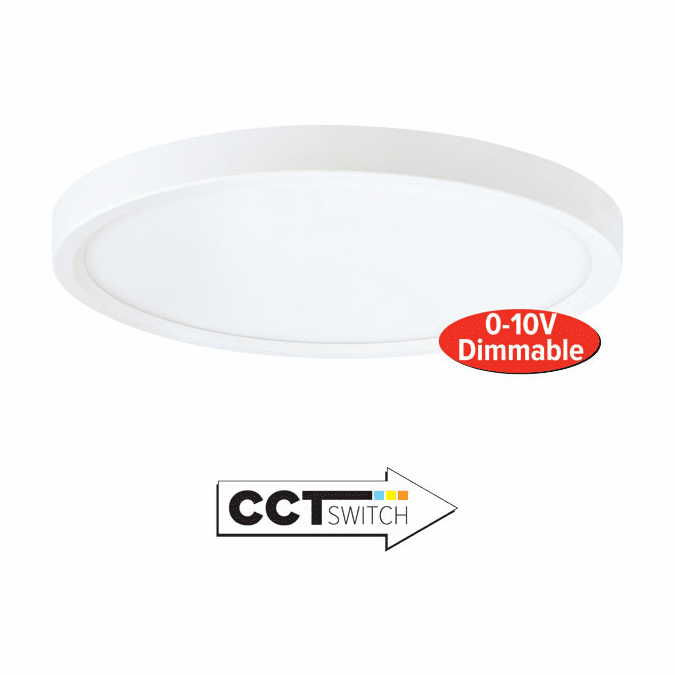 Elco ELSP63DXCT3W Modern White LED Recessed Light 6 Inch Round Sky Panel