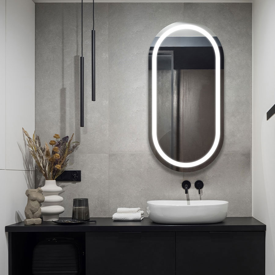 Electric Mirror SAR2442 Saratoga Modern LED Oval Wall Mounted Mirror