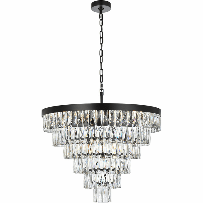 Elegant 1060D27BK Josephine Black 27.5" Pendant Lamp