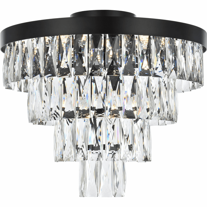 Elegant 1060F18BK Josephine Black Flush Mount Ceiling Light Fixture