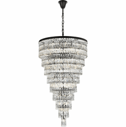 Elegant 1060SR41BK Josephine Black Foyer Light Fixture