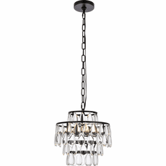 Elegant 1102D12BK Mila Black 12" Lighting Pendant
