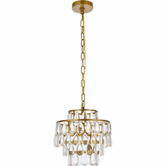 Elegant 1102D12BR Mila Brass 12" Pendant Lamp