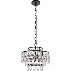 Elegant 1102D14BK Mila Black 14" Lighting Pendant