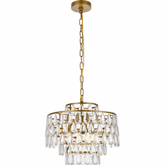 Elegant 1102D16BR Mila Brass 16" Pendant Light