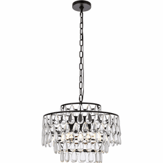 Elegant 1102D18BK Mila Black 18" Hanging Lamp
