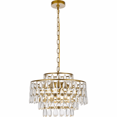 Elegant 1102D18BR Mila Brass 18" Pendant Hanging Light