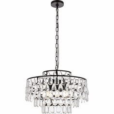Elegant 1102D20BK Mila Black 20" Drop Lighting