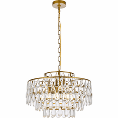 Elegant 1102D20BR Mila Brass 20" Pendant Lamp