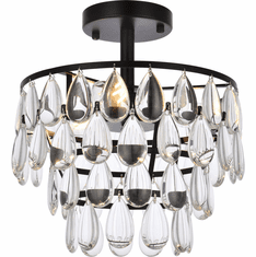Elegant 1103F12BK Mila Black 12" Flush Mount Lighting