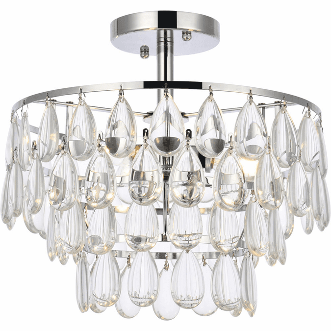 Elegant 1103F14C Mila Chrome 14" Ceiling Light Fixture