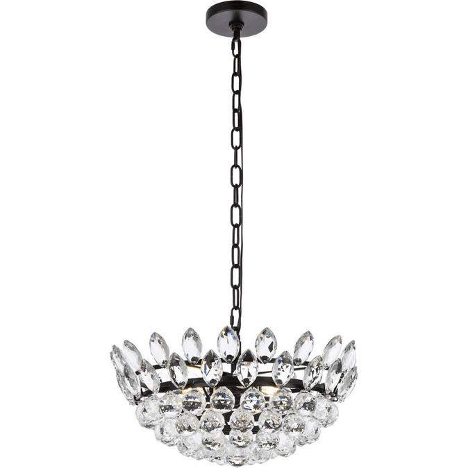 Elegant 1104D18BK Emilia Black 18" Hanging Lamp