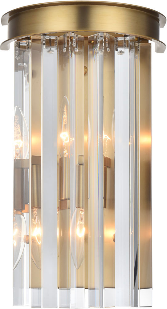 Elegant 1208W8SG/RC Sydney Satin Gold Wall Sconce Lighting - ELE ...