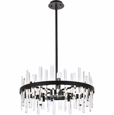 Elegant 2200D25BK Serena Crystal Black 25" Pendant Lighting