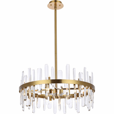 Elegant 2200D25SG Serena Crystal Satin Gold 25" Pendant Lighting Fixture