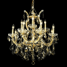 Elegant 2800D27GT-GT-RC Maria Theresa Golden Teak Finish 27" Wide Chandelier Light