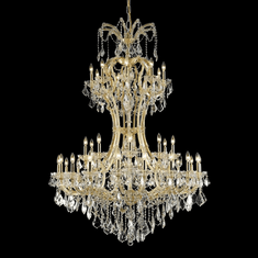 Elegant 2800D46G-RC Maria Theresa Gold Finish 46" Wide Chandelier Lamp