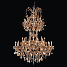 Elegant 2800D46GT-GT-RC Maria Theresa Golden Teak Finish 64" Tall Chandelier Light