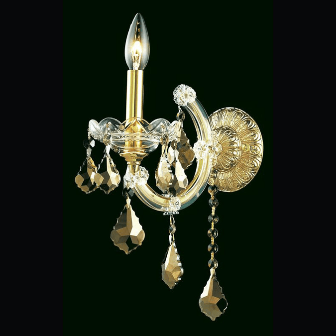 Elegant 2800W1GT-GT-RC Maria Theresa Golden Teak Finish 8" Wide Lighting Wall Sconce