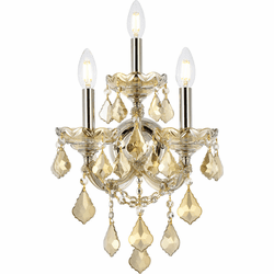Elegant 2800W3GT-GT/RC Maria Theresa Golden Teak Lamp Sconce