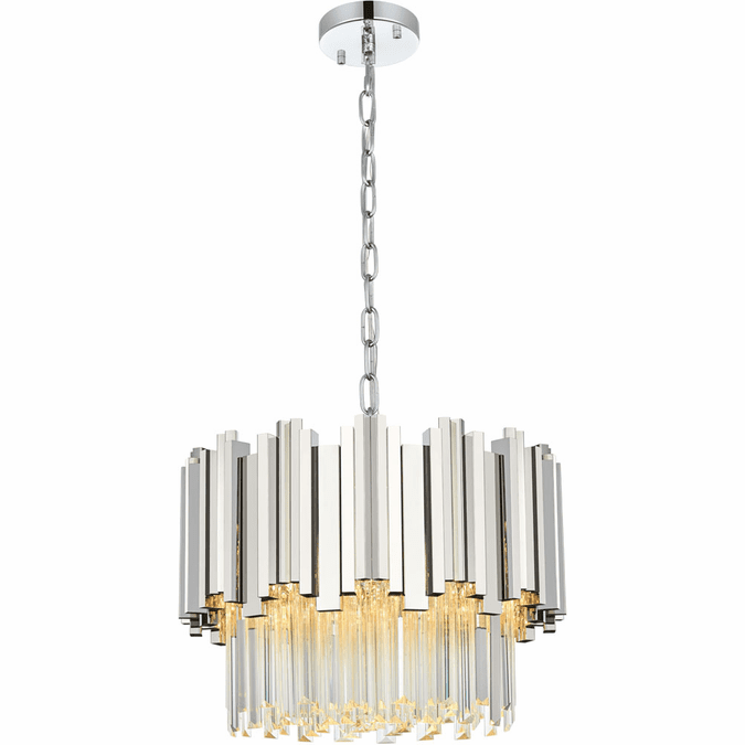 Elegant 3400D16C Willow Modern Chrome 16" Drum Ceiling Pendant Light