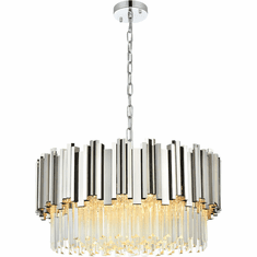 Elegant 3400D24C Willow Modern Chrome 24" Drum Drop Ceiling Lighting