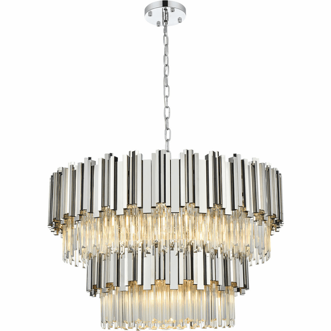 Elegant 3400G32C Willow Contemporary Chrome 32" Drop Ceiling Light Fixture