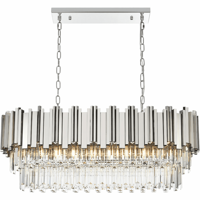 Elegant 3401G36C Willow Contemporary Chrome 36" Island Light Fixture