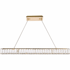 Elegant 3502D38G Monroe Crystal Gold LED Island Lighting