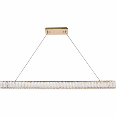 Elegant 3502D47G Monroe Crystal Gold LED Island Light Fixture
