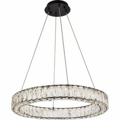 Elegant 3503D23BK Monroe Crystal Black LED 23" Ceiling Pendant Light
