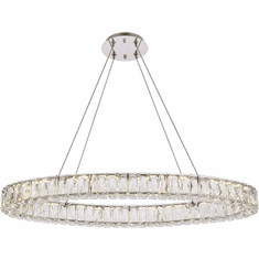 Elegant 3503D36C Monroe Crystal Chrome LED 16" Lighting Pendant