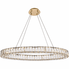 Elegant 3503D36G Monroe Crystal Gold LED 16" Ceiling Pendant Light