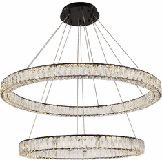Elegant 3503D42BK Monroe Crystal Black LED 42" Pendant Light