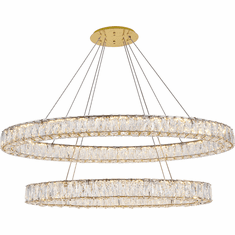 Elegant 3503D48G Monroe Gold LED Ceiling Chandelier