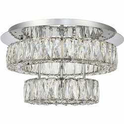Elegant 3503F18L2C Monroe Chrome LED Flush Mount Lighting
