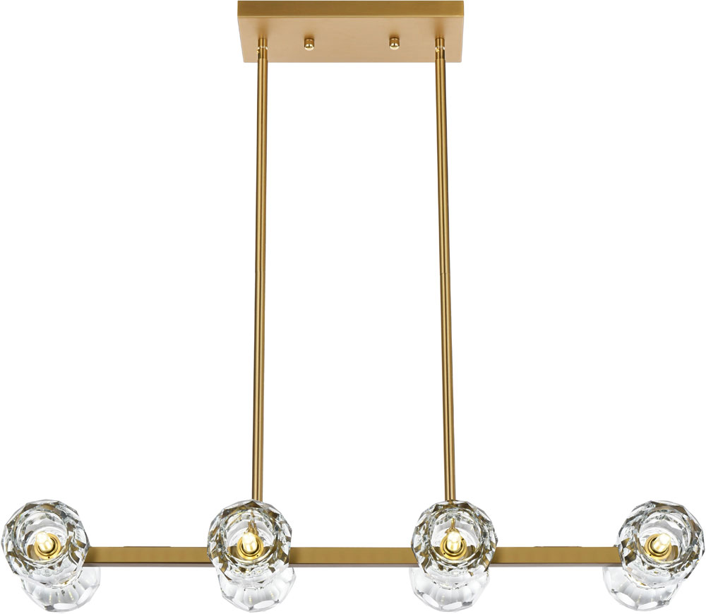 Elegant 3505D31SG Eren Satin Gold Kitchen Island Light Fixture ELE