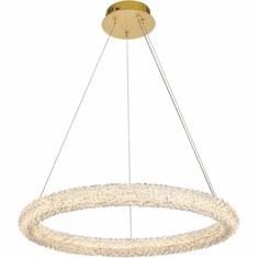 Elegant 3800D26SG Bowen Satin Gold LED 26" Pendant Lighting