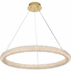 Elegant 3800D31SG Bowen Satin Gold LED 32" Hanging Light Fixture