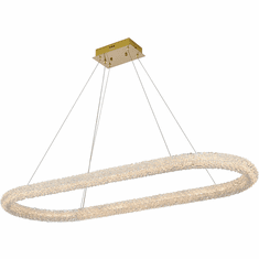 Elegant 3800D50L1SG Bowen Satin Gold LED 51" Island Light Fixture